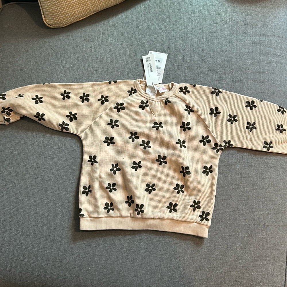NWT Zara Girls Thermal Sweatshirt Sz 3-4